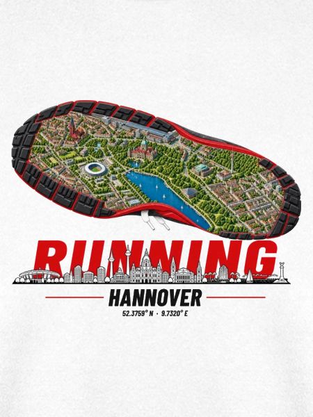 Running Hannover Laufschuh Stadtkarte - hell