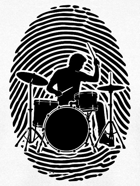 Schlagzeug Drummer Fingerabdruck Schlagzeugliebe