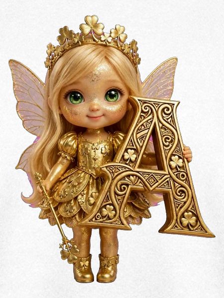 Goldene Fee mit verzierter A