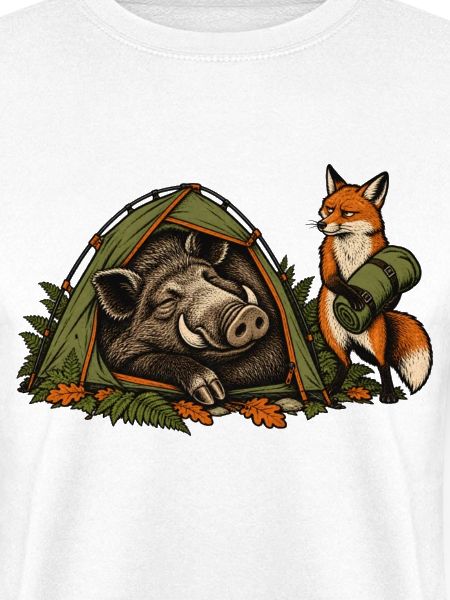 Wildschwein und Fuchs beim Zelten