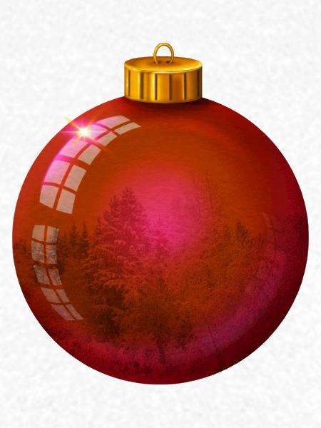 Red Christmas Bauble isolated.