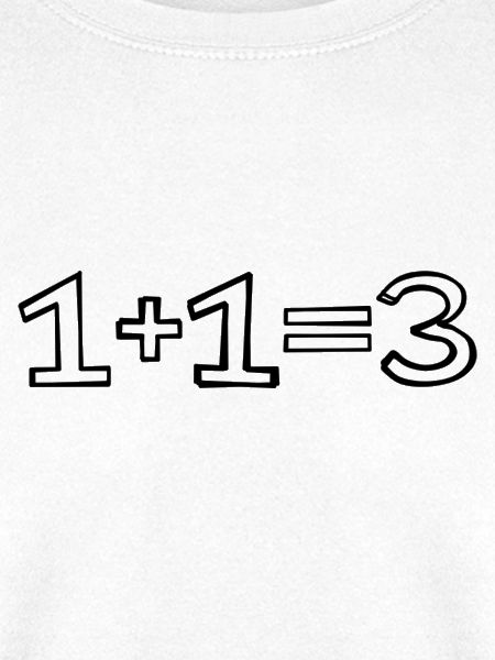 1+1=3 Rechnung handgezeichnet