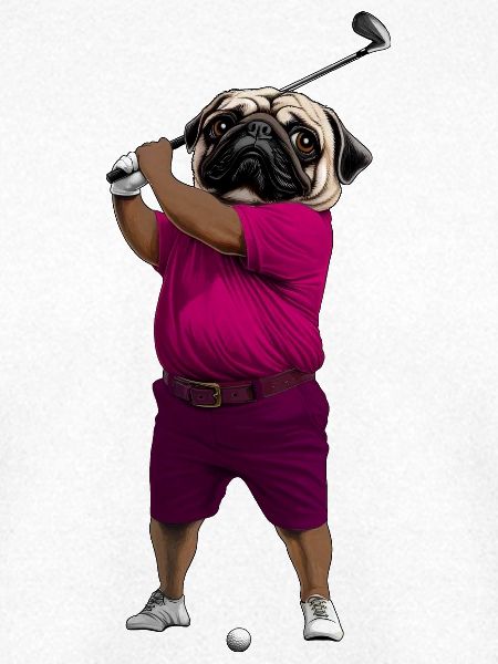 Hund Mops Golf