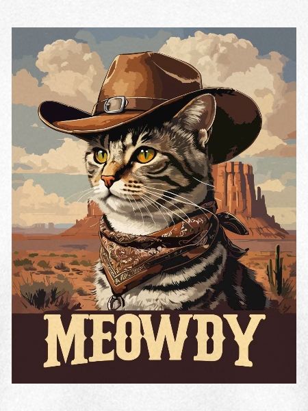 Western- und Wüsten-Meowdy Cowboy-Katze