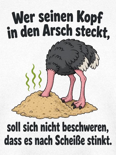 Kopf in Sand steck‘ - Spruch