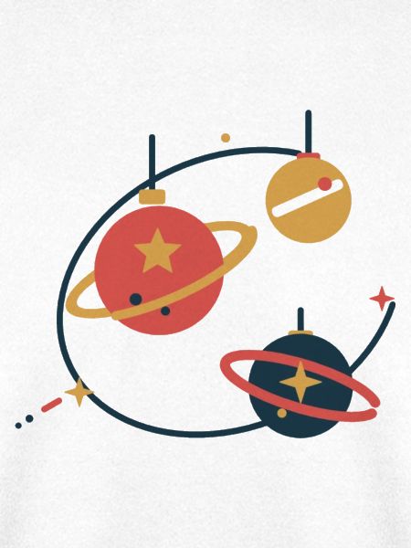 Christbaumkugeln als Planeten – Weihnachten