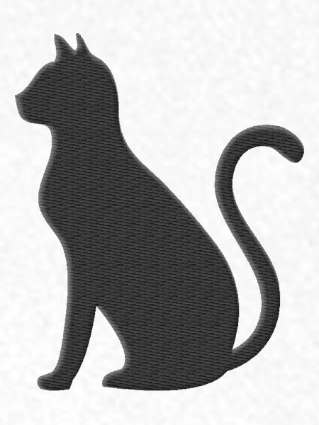 Schwarze Katze bestickt