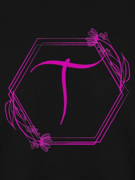 T-Blüten-Monogramm im Hexagon