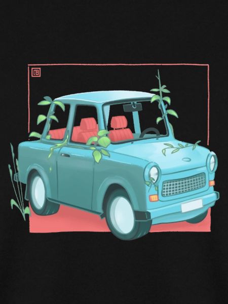 Trabi mit Pflanzen