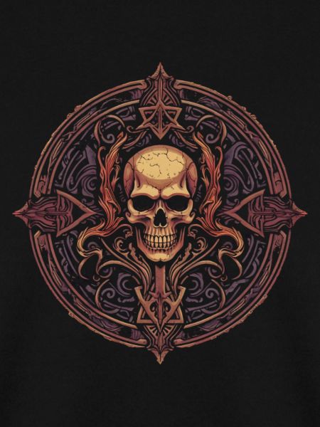 Flammender Totenkopf Mandala