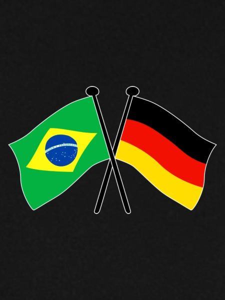 Brazil Germany Flag Crossed