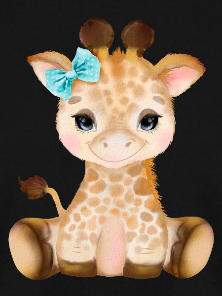 Süße Giraffenfigur mit blauer Schleife