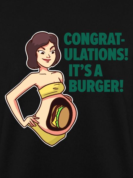 Kugelrunder Cheeseburger Babybauch