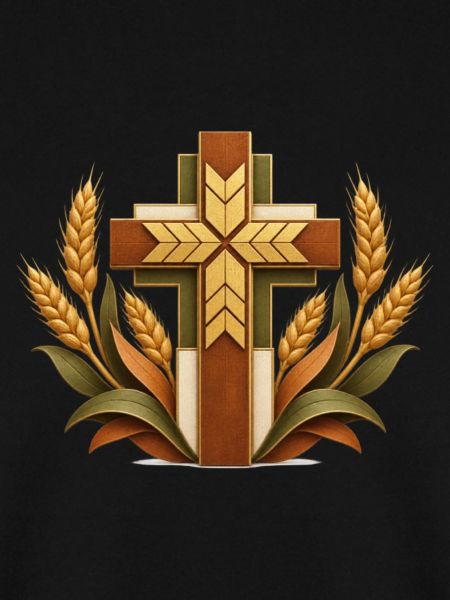 Holz Kreuz Weizen Ornament