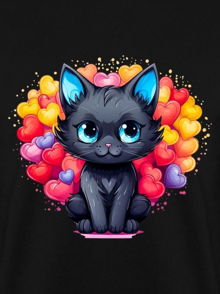 Schwarze Katze – Herz voller Liebe
