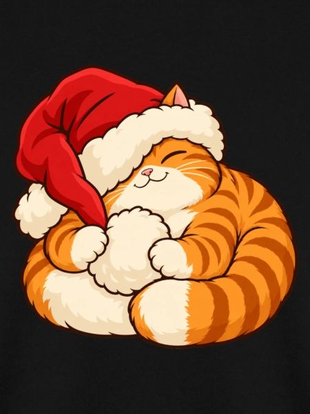 Weihnachten - Schlafendes Weihnachtskätzchen