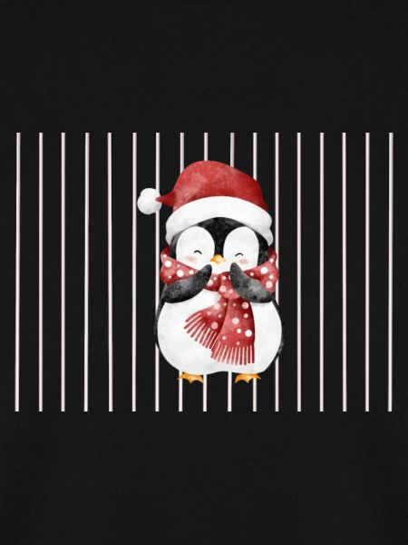 Pinguin mit Santa-Hut und Schal