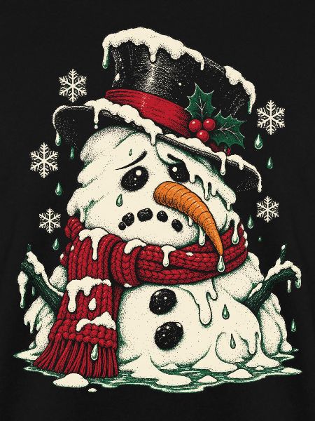 Schmelzender Schneemann im Winterschal