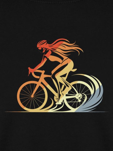 Retro Fahrradfahrerin