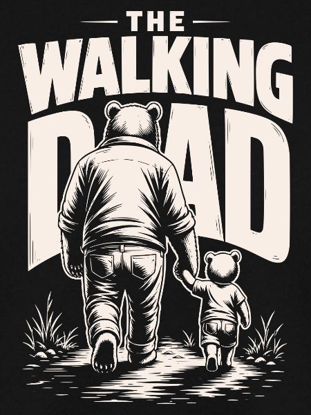 Walking Dad Mit Kleinem Bären