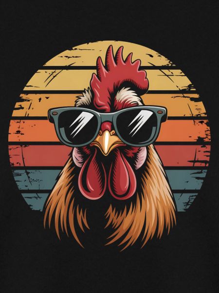 Retro Hahn Sonnenbrille Sonnenuntergang Hühner