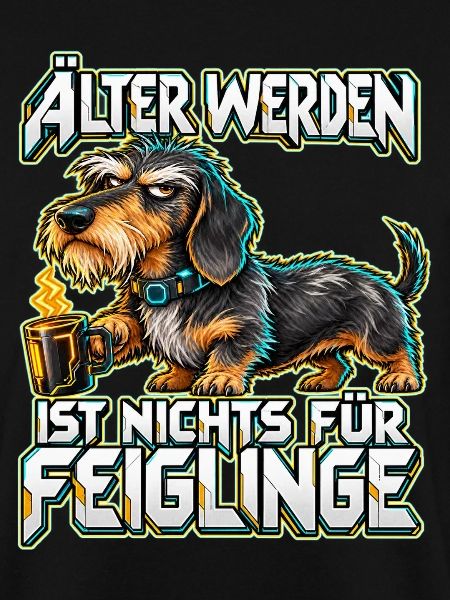 Älter werden: Dackel mit Kaffee