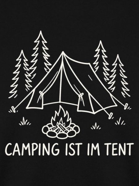 Camping im Tent Waldsilhouette