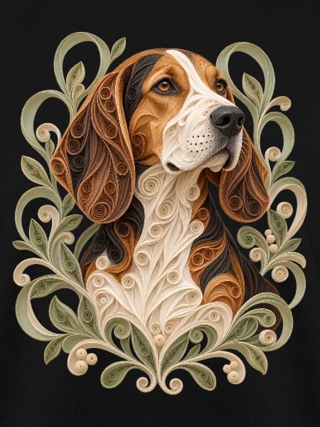 Beagle-Quilling – Hundeporträt