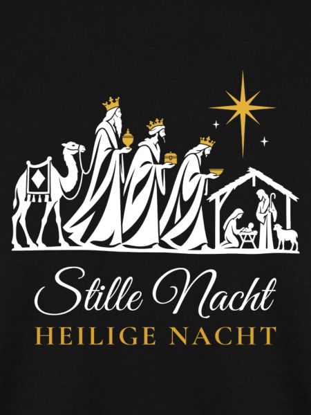 Weihnachtspullover christlich Krippe Stille Nacht