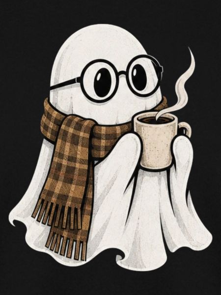 Kaffeegeist mit Brille und Schal