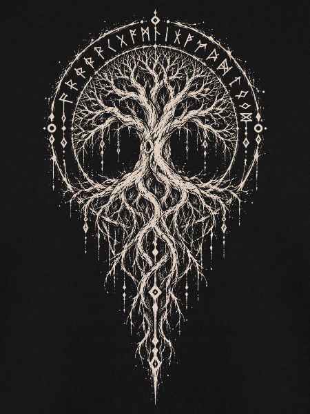 Yggdrasil mit Wurzelstab in Hexentinte