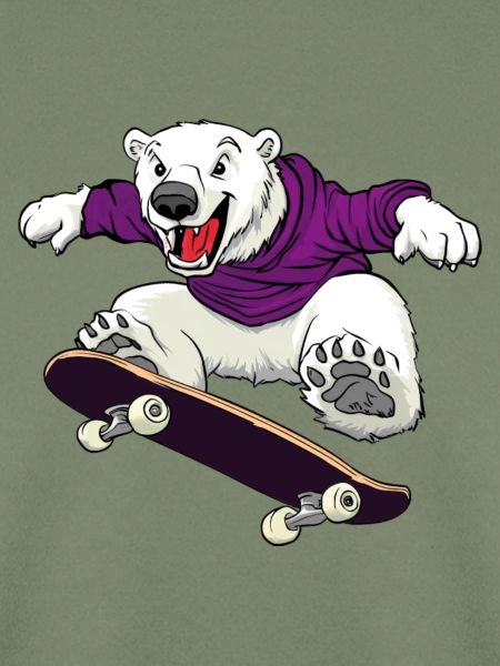Skater Eisbär Skateboard