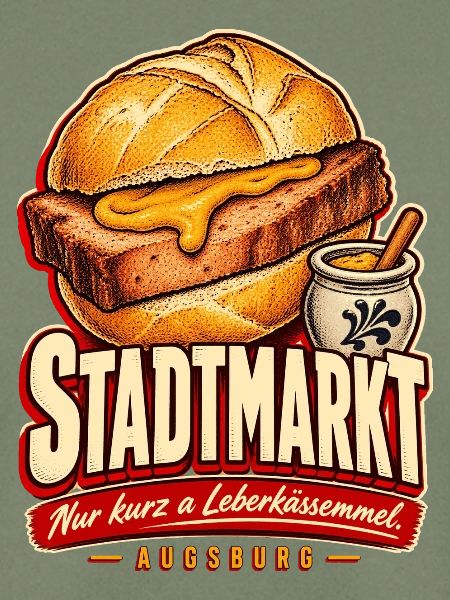 Augsburg Stadtmarkt Leberkässemmel