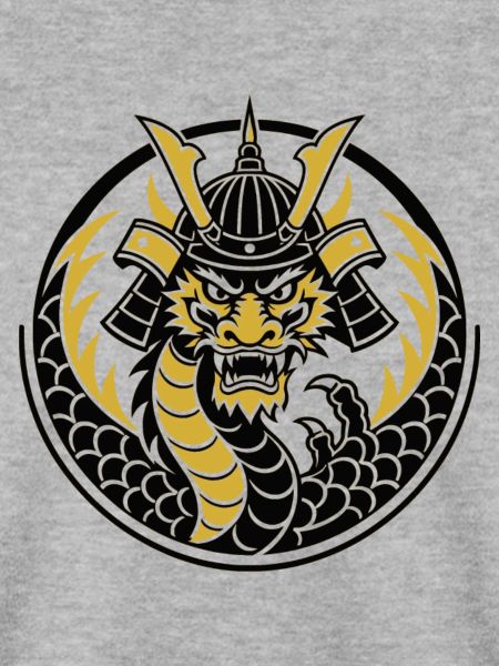 Goldenes Samurai-Drachenemblem