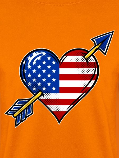 USA Flagge Herz mit Pfeil