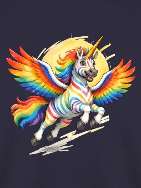 Regenbogen-Einhorn mit Flügeln