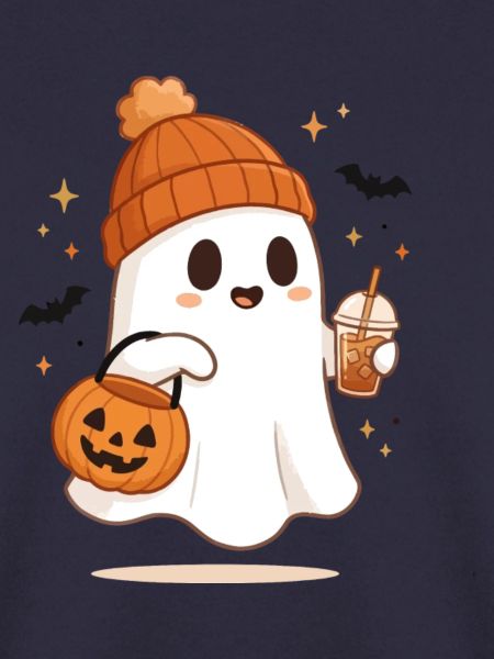 Halloween-Shirts für Frauen Pumpkin Ghost