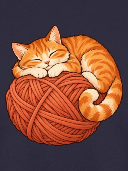 Katze mit Garn