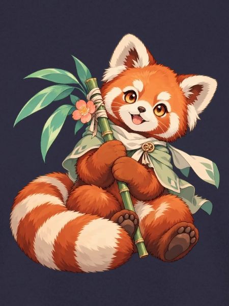 Roter Panda mit Bambus | Noventra