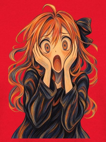 Der Schrei im Anime-Stil