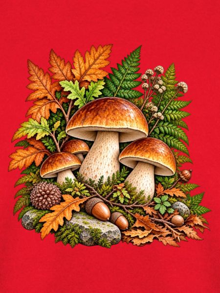 Herbstpilze im bunten Laub