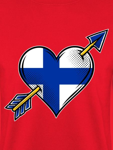 Finnland Flagge Herz mit Pfeil