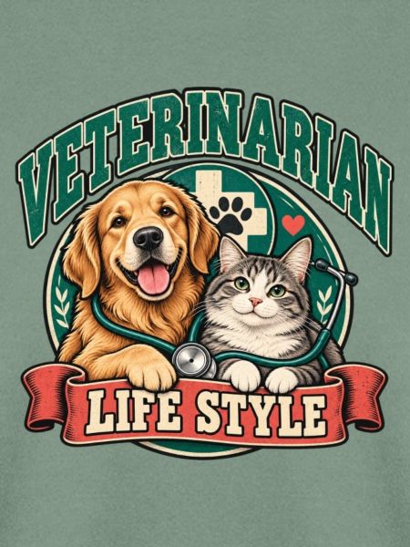 Tierarzt-Lebensstil-Hund-Katzen-Duo