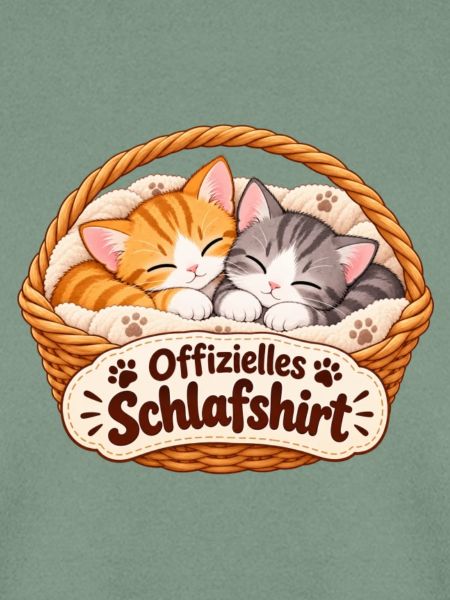 Offizielles Schlafshirt Kätzchen im Körbchen