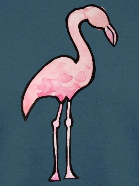 Aquarell Flamingo Pink Silhouette
