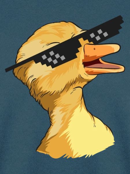 Quakende Meme-Ente mit Sonnenbrille