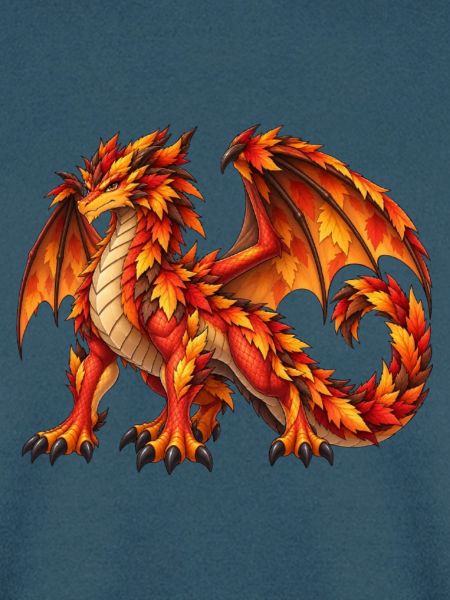 Majestätischer Herbstlaubdrache – Fantasy Drache