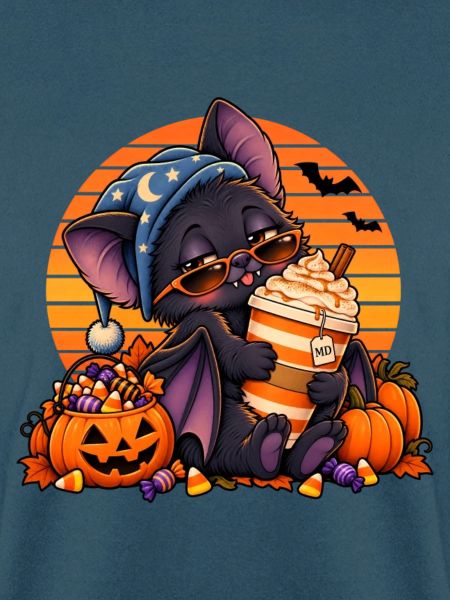 Halloween Fledermaus-Arzt mit Kaffee