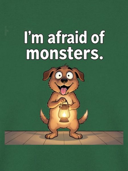Tapferer Hund gegen Monster