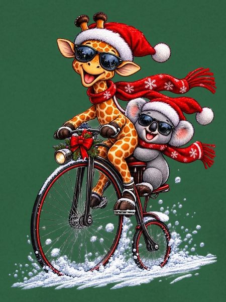 Festliche Penny Farthing Schneefahrt